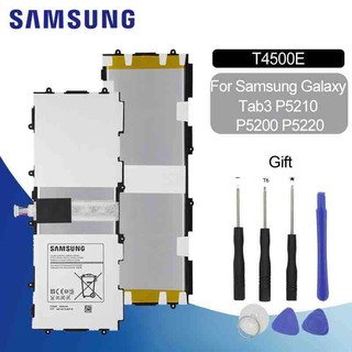 SAMSUNG เปลี่ยนแท็บเล็ตแบตเตอรี่ T4500E 6800 mAh สำหรับ Samsung Galaxy Tab3 P5200 P5210 P5220 แบตเตอรี่ลิเธียมโพลิเมอร์