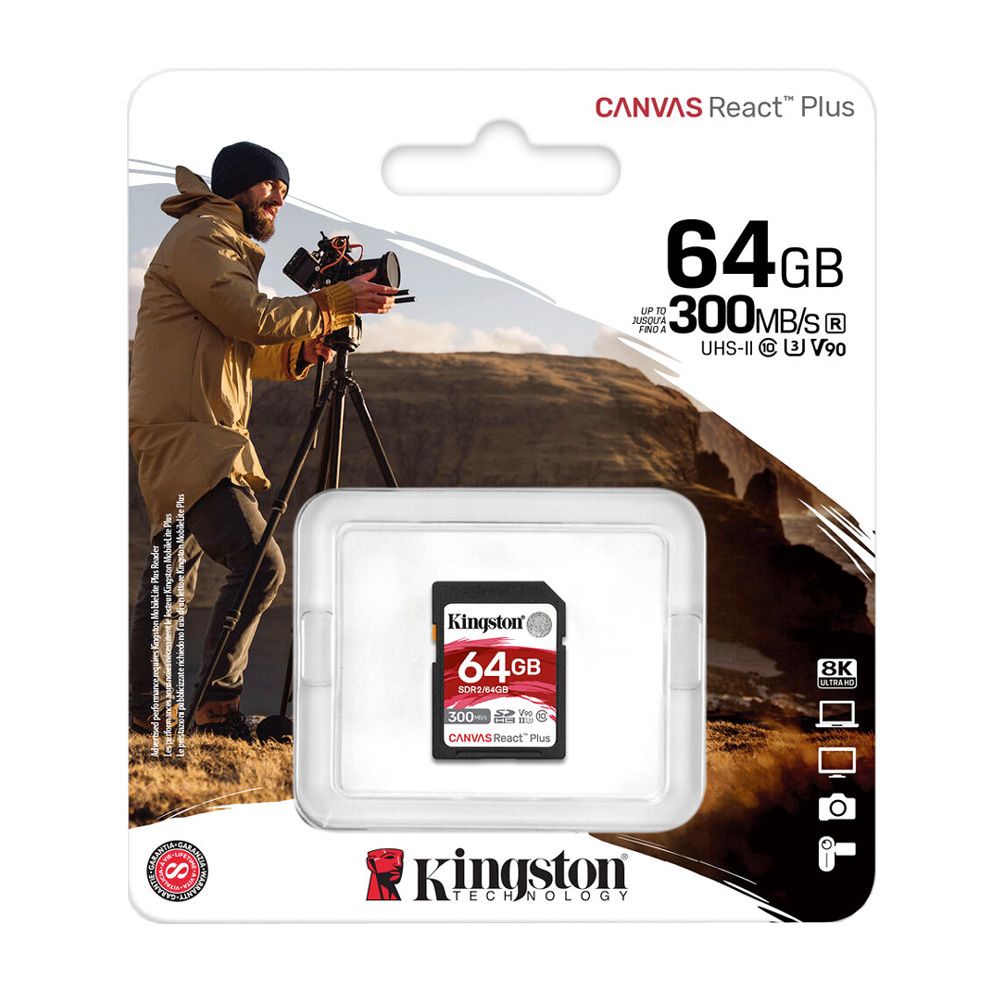 Kingston 64GB Canvas React Plus UHSII SDXC Memory Card (without Card