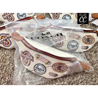 (แท้ 💯%‼ Factory) CO ACH CHARTER BELT BAG WITH PATCHES ((CA304))