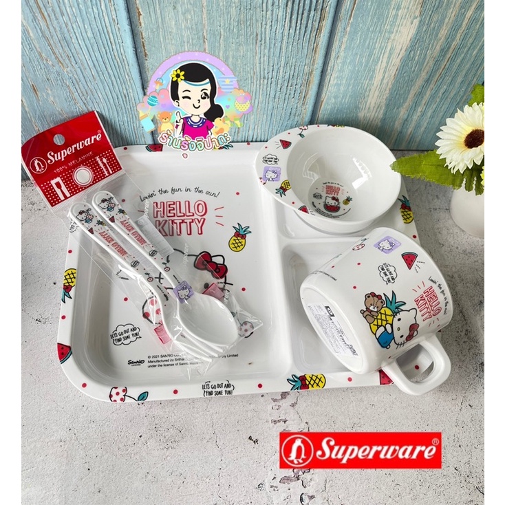 ชุดทานข้าวเมลามีนแท้ 100% ลาย Kitty Summer Fruits ลายใหม่ล่าสุด ศรีไทยซุปเปอร์แวร์ #ร้านรุ้งจิปาถะ - รูปที่ 5