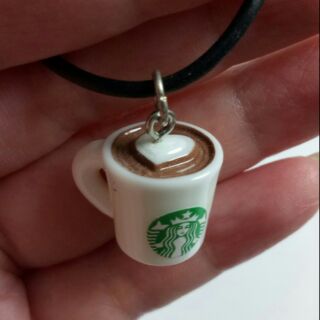 สร้อยคอทำมือ รูปถ้วยกาแฟสตาร์บัคส์ STARBUCKS HEART LATTE ART CAPPUCCINO