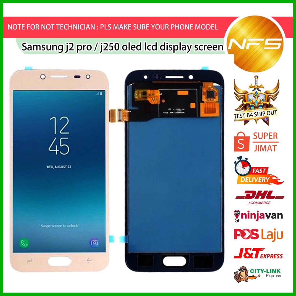 NFS - Samsung J2 Pro (J250) หน้าจอแสดงผล OLED digitizer หน้าจอสัมผัส LCD