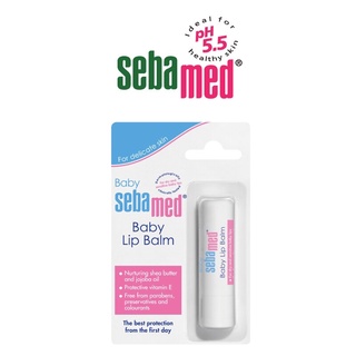 (แถม!!โลชั่นSebamed15ml65฿) Sebamed Baby Lip Balm 4.8g ซีบาเมด ลิปบาล์ม ลิปบำรุง ลิปเด็ก ลิปมัน ผิวแพ้ง่าย Exp.3/2024