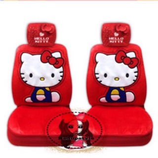 หุ้มเบาะผ้าคิตตี้ Hello Kitty สีแดง(ได้คู่หน้าตามรูป)✨ลิขสิทธิ์แท้✨