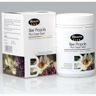 นมผึ้ง Bee Propolis puls grape seed 365 capsules