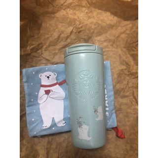 Starbucks กระบอกน้ำ Blue Polar Bear Tumbler 12oz.