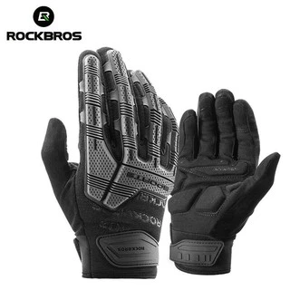 【TH Delivery】ROCKBROS ถุงมือมอเตอร์ไซค์ กันกระแทก ระบายอากาศ ป้องกัน เสริมหนา GEL ถุงมือแข่งรถมอเตอร์ไซค์