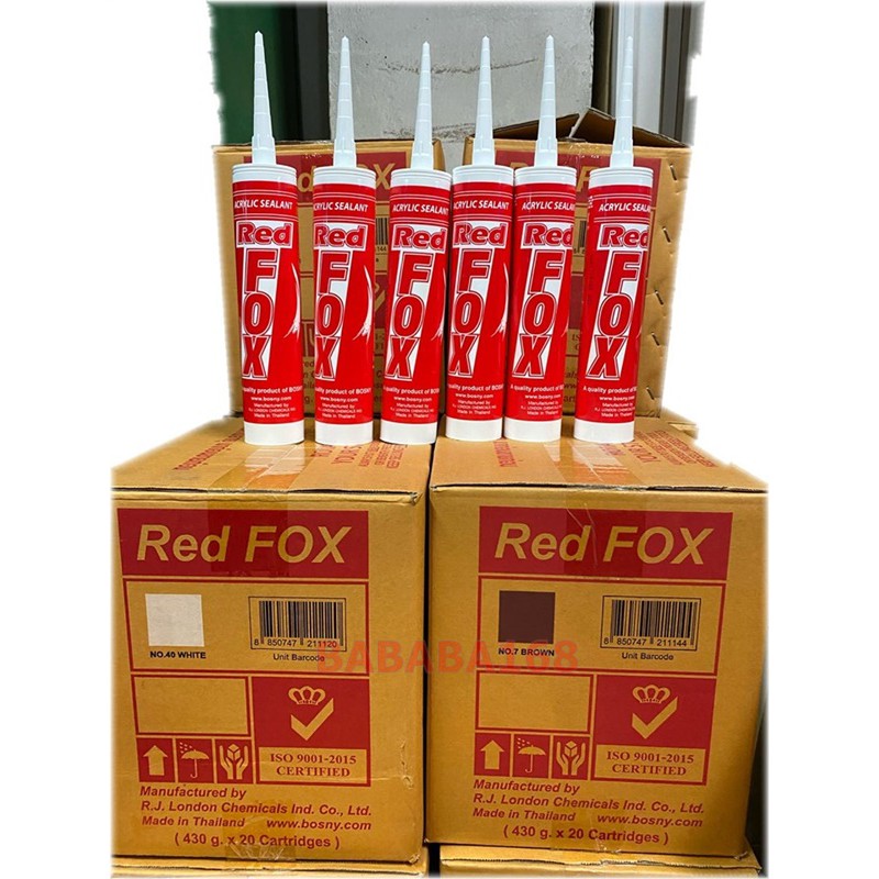 กาวอะคริลิค ซีแลนท์ แด๊ฟ acrylic sealant แบบสีขาว แด็ป red fox b211 ขนาด 430 กรัม (กล่อง/20หลอด)