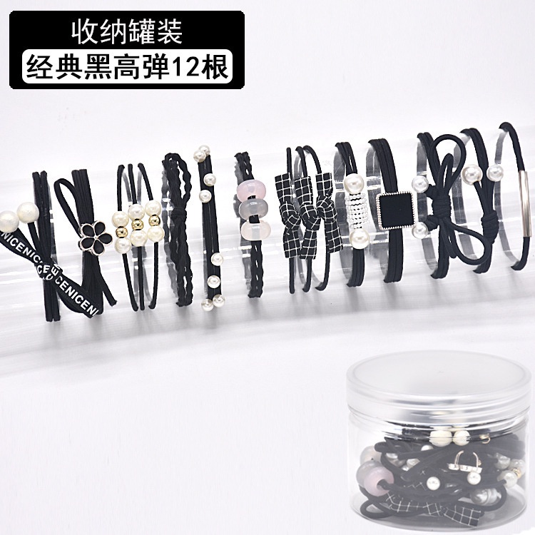 ยางรัดผมผู้ใหญ่ยืดหยุ่นสูงสไตล์เกาหลี 12 ชิ้น - รูปที่ 5