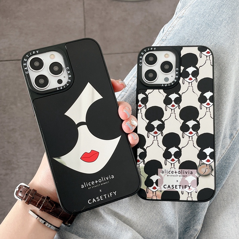 Alice olivia เคสโทรศัพท์มือถือ PC แบบแข็ง ลายแว่นตากันแดด CASETIFY สําหรับ iPhone 15 14 Plus 15Pro 1