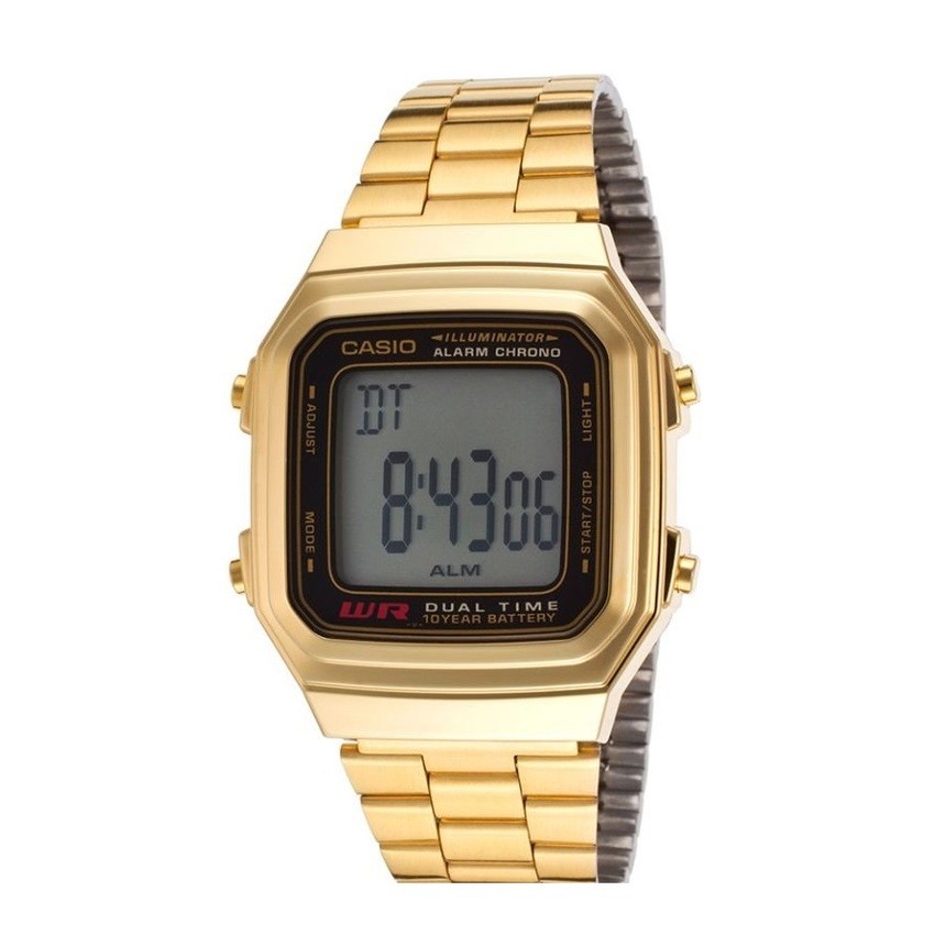 Casio Standard นาฬิกาข้อมือ สายสแตนเลส รุ่น A178WGA-1AVDF - Gold
