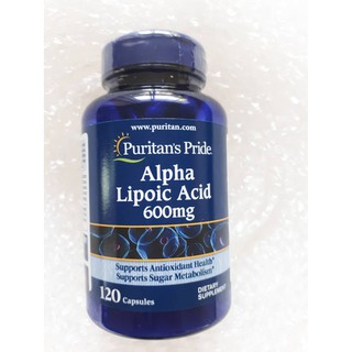 (ขวดใหญ่) Puritan Alpha Lipoic Acid (ALA) 600 mg 120 แคปซูล อัลฟ่าไลโปอิก แอซิด บำรุงผิวพรรณ กระจ่างใส