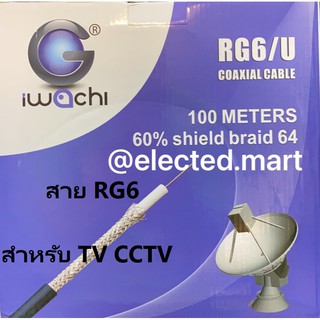 สายTV สาย CCTV สาย จานดาวเทียม กล้องวงจรปิด Coaxial Cable RG6/U   สีขาว  แบ่งตัดขาย