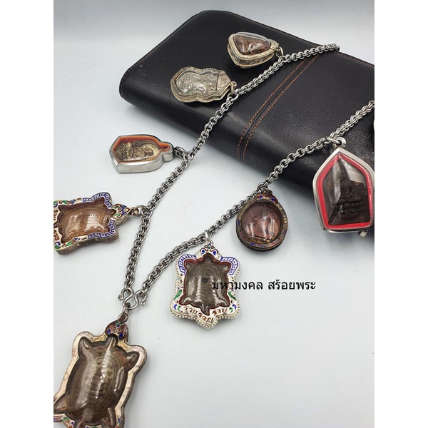 SA044 สร้อยสแตนเลสแท้อย่างดี เกรด 316L แขวนพระ 9 องค์ สวย ทน แกร่ง หนา 3.5 มิล ยาว 30 นิ้ว
