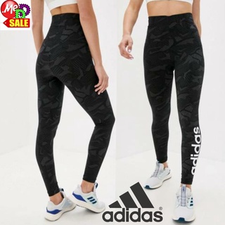 Adidas - ใหม่ กางเกงใส่ออกกำลังกายรัดรูป FLEECE / ESSENTIALS ALLOVER PRINT / LINEAR TIGHTS GM6309 GE1140 S97155 GJ7941