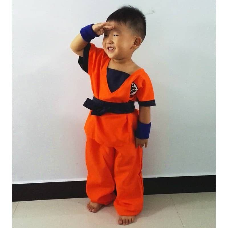 เด็กผู้ใหญ่ Boys Goku Anime Dragon Ball Superhero Costume Set 七龙珠 ชุดบอลลูน