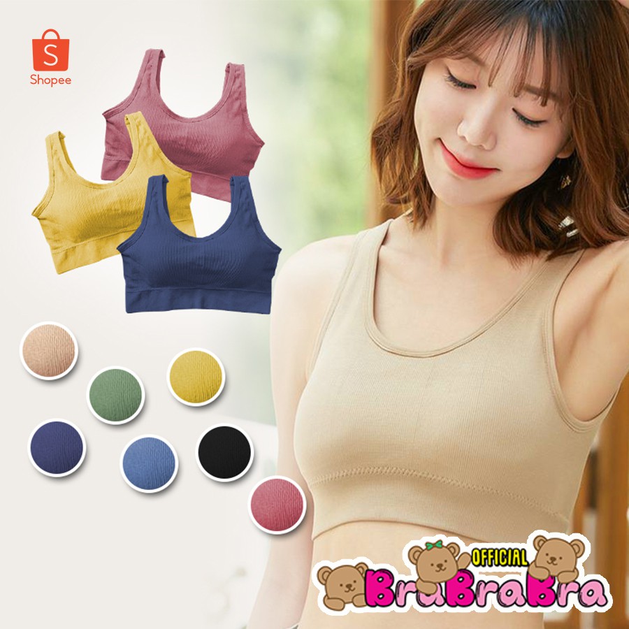 [ส่งจากไทย] 𝑩𝒓𝒂𝑩𝒓𝒂𝑩𝒓𝒂  #bra-115 สปอร์ตบรา ครอปทอป หลังตัววี back-v