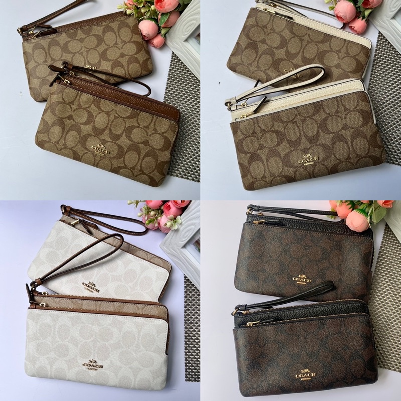 🎀 (สด-ผ่อน) คล้องมือ 2L C7313 C5576 ลายซี DOUBLE ZIP WALLET