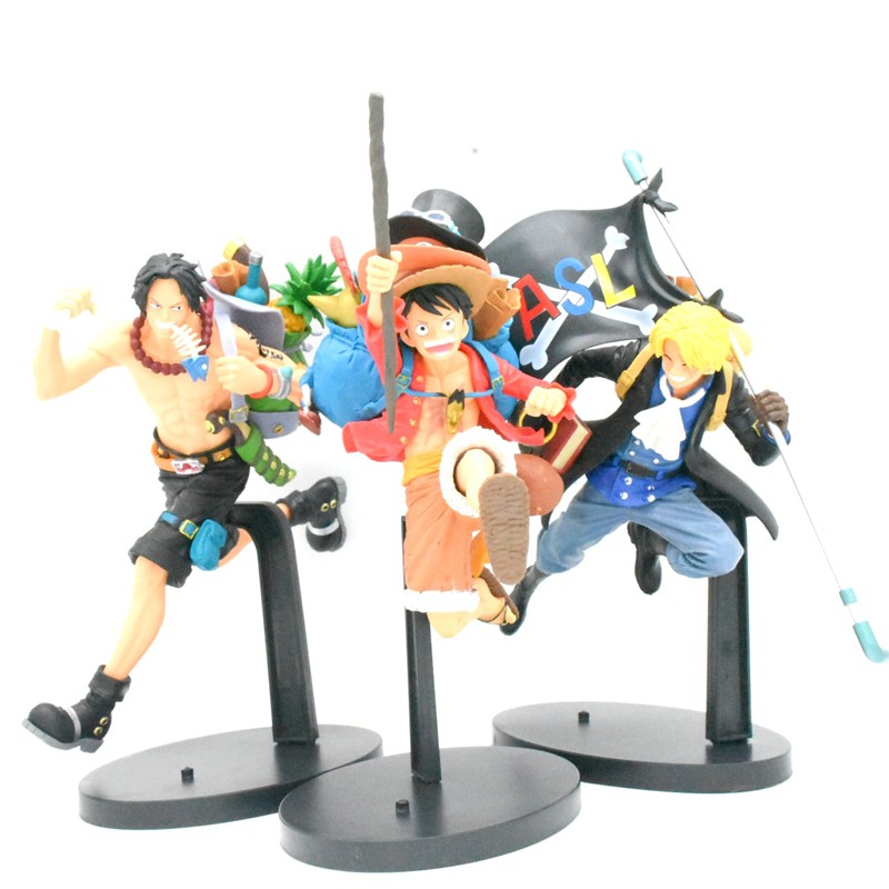 โมเดลฟิกเกอร์ PVC อนิเมะ One Piece DXF Brotherhood II Figure Portgas Ace Sabo Luffy ของเล่นสําหรับเด็ก 3 ชิ้น ต่อชุด