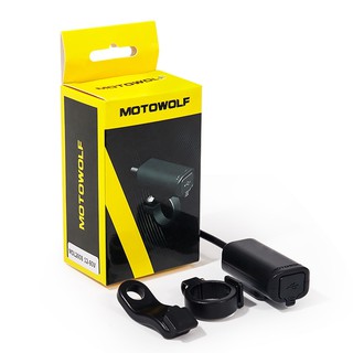 mfhsuperMOTOWOLF ที่ชาจ motowolf ที่ชาร์ทมือถือ USB สำหรับมอเตอร์ไซค์รุ่น Motor-Bike-USB-port-charging-handle-bar-02A-Ri