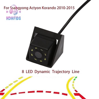 8LED Dynamic Trajectory HD Car Rearview Backup Camera Reverse Parking Camera for Ssangyong Actyon Korando 2010-2015