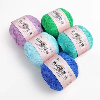 ไหมถัก ไหมถักโครเชต์ เบอร์ 16 (50 กรัม) มี 25 สีให้เลือก