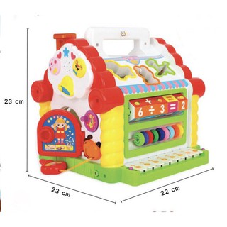 Hola กล่องกิจกรรม รูปบ้านบล็อคหยอด พร้อมคีย์บอร์ด Activity House Shape Sorter by Huile