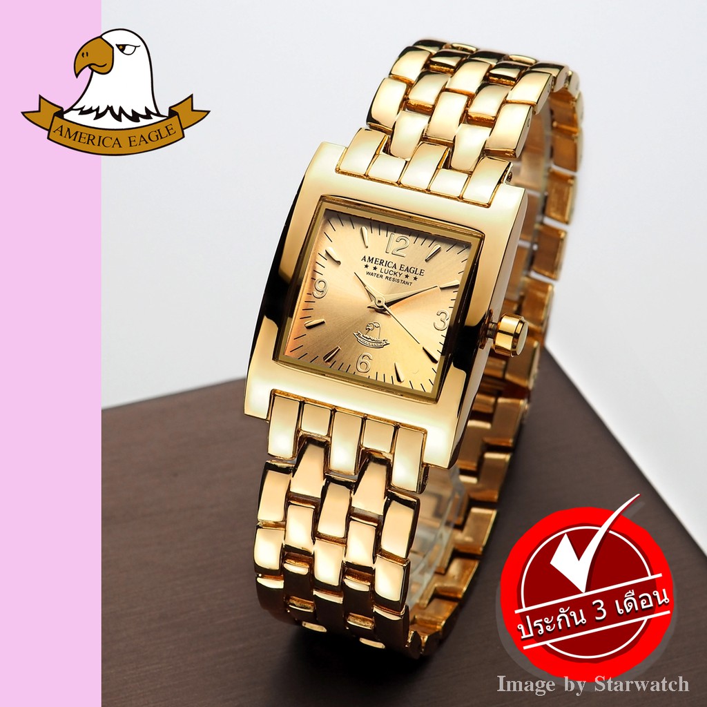 นาฬิกา AMERICA EAGLE สำหรับผู้หญิง สายสแตนเลส รุ่น AE014G - Gold/Gold