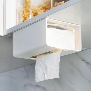 Portable Self-adhesive Wall-mounted Tissue Case / Baby Wipes Paper Storage Box / Hanging Organizer Tissue Box / Bathroom Toilet  Tissue Storage Box / Self-Adhesive Paper Tray