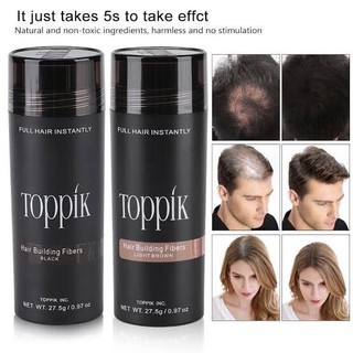 ผงไฟเบอร์ เพิ่มผมหนา ปิดผมบาง ใช้ได้ทั้งชายและหญิงToppik Hair fibers  ขนาด 27.5 g ช่วยทำให้มั่นใจ