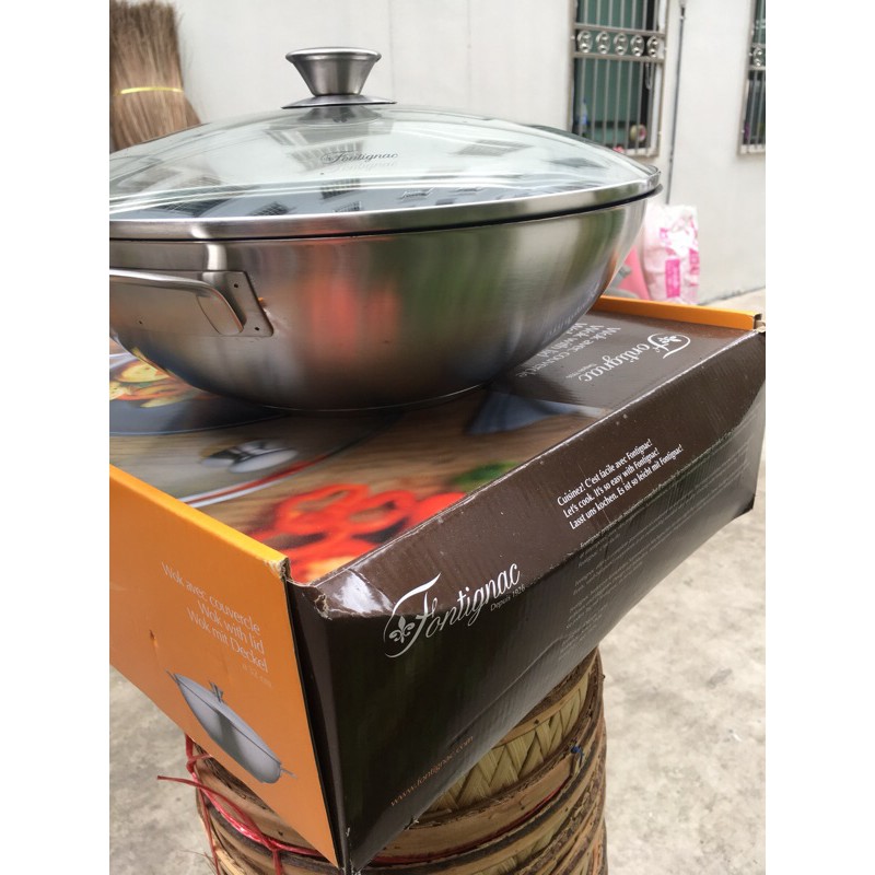 กะทะสเตนเลสFontignac 32cmขายพร้อมฝาแก้วกระจกนิรภัย