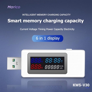 Marico - Kws - V30 6 In 1 Usb Tester Dc เครื่องวัดแรงดันไฟฟ้าแบบดิจิตอล