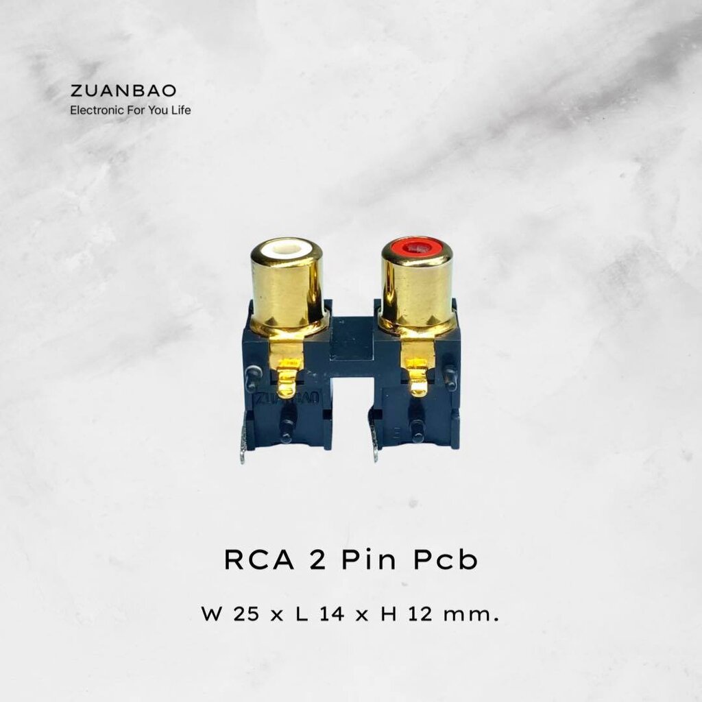 ซ็อกเก็ต RCA ตัวเมีย 2 ช่อง (แดง-ขาว) แบบลงปริ้นท์ RCA Jack PCB Mount Twin สำหรับ DIY Audio และงานซ่อมเครื่องเสียง - รูปที่ 2