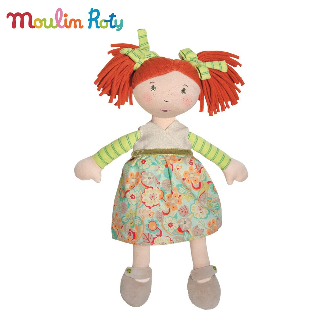 WOW ของขวัญ Moulin Roty ตุ๊กตาผ้า ออร์แกนิค ตุ๊กตาเด็กผู้หญิง ผ้าเน่า Zoe Con MR-670302