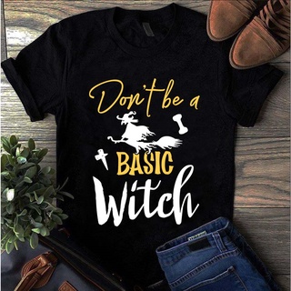 T-shirt  เสื้อยืด พิมพ์ลายแม่มด DonT Be A Basic แฟชั่นฤดูร้อน สําหรับผู้ชายS-5XL