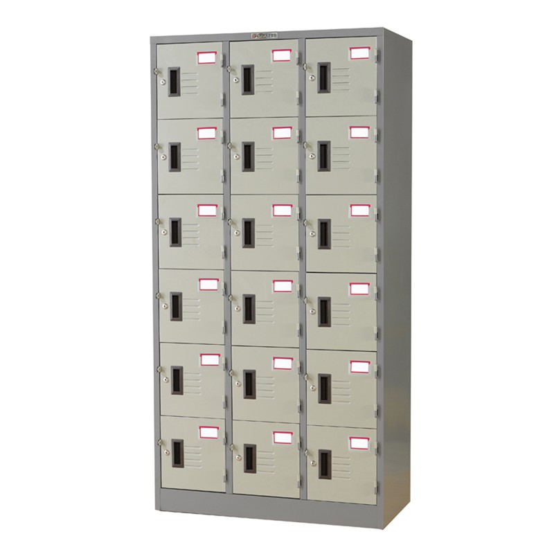 FURRADEC ตู้ล็อคเกอร์ 18 ช่อง สีเทาสลับ เฟอร์ราเดค LK-018
