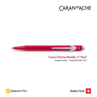 Caran DAche 849 Metallic-X "Red" Ballpoint Pen - ปากกาลูกลื่นคารันดัช 849 รุ่นเมทัลลิค สีแดง