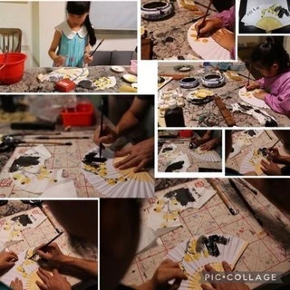 19 บาท พัด พัดกระดาษ จีน สไตล์จีน วาดรูป ด้ามไม้ไผ่ แบบพับ มีสีดำ