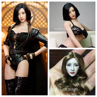 รูปปั้นหัวผู้หญิง 1/6 Asian Beauty สําหรับของเล่นสุดฮอต ขนาด 12 นิ้ว