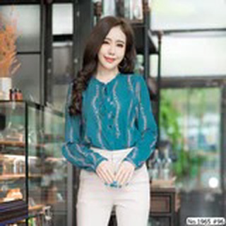 Maristar : No.1965 เสื้อแขนยาวพิมพ์ลาย | Printed Long Sleeve Blouse