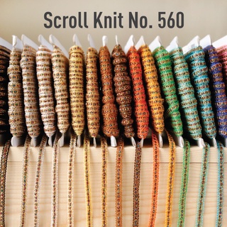 MOMOTARA No. 560 เทปทอ Knit ลายโค้ง Scroll Knit ขนาด 0.9 CM ยาว 36 หลา