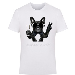 [100% Cotton] เสื้อยืดแขนสั้นลําลอง พิมพ์ลาย French Bulldog Like Champagne เข้ากับทุกชุด สําหรับผู้ชาย 847903