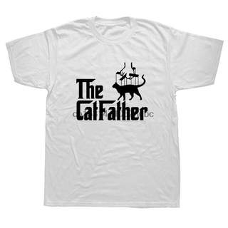 เสื้อยืดพิมพ์ลายแฟชั่น เสื้อยืด ผ้าฝ้าย พิมพ์ลาย The Catfather สําหรับผู้ชาย และผู้หญิง