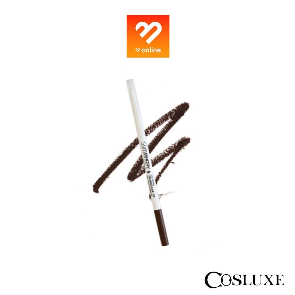 *No Pack* Cosluxe Slimbrow Pencil Triangular Tip สลิมโบร์ว เพนซิล ไทรแองกูลาร์ ทิป ดินสอเขียนคิ้ว หัวตัดกันน้ำ