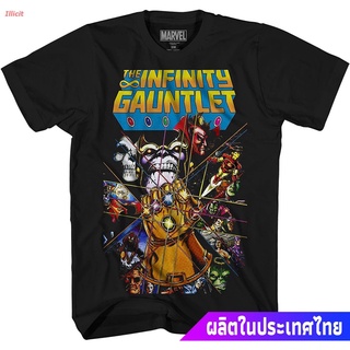 เสื้อยืดผ้าฝ้ายพิมพ์ลายแฟชั่น เสื้อยืดกีฬา Marvel Thanos Avengers Infinity Gauntlet Hulk Spider-Man Iron Man Strange Adu