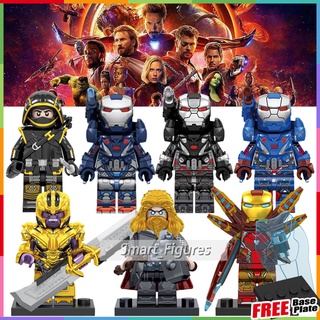 Electroplating Minifigures Thor Hawkeye War Machine Iron Man Thanos ของขวัญของเล่น Mini Figures V001-V007