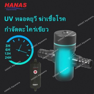 UV หลอดยูวี ฆ่าเชื้อโรค กำจัดตะไคร่เขียว ในตู้ปลา บ่อปลา ขนาด 3วัตต์  5วัตต์ UV Sterilizer