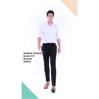 กางเกงสแลคทรงเข้ารูป Slim Fit ปลายขา6นิ้ว