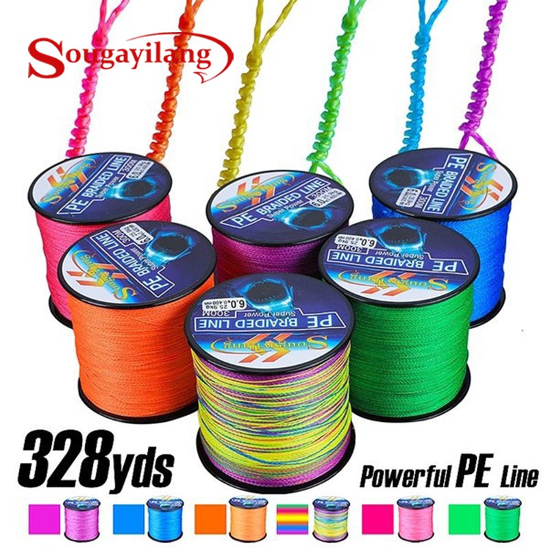 Sougayilang สายเอ็นตกปลา สายเบ็ด PE รองรับน้ำหนัก 6.3 - 32.8 กก. สำหรับตกปลาน้ำเค็ม ยาว 300 เมตร สายpe สายเอ็นตกปลา