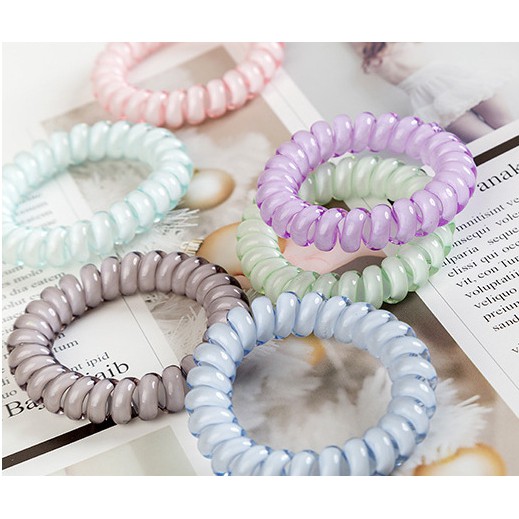 ยางรัดผม แบบเกลียว สีหวาน พร้อมส่ง